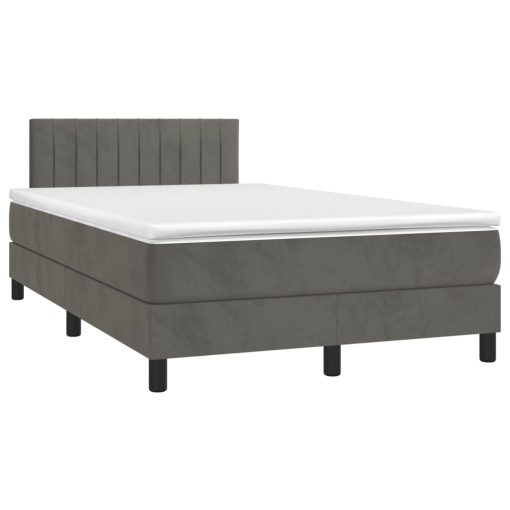 Giroletto A Molle Con Materasso Grigio Scuro 120x200 Cm Velluto - Image 3