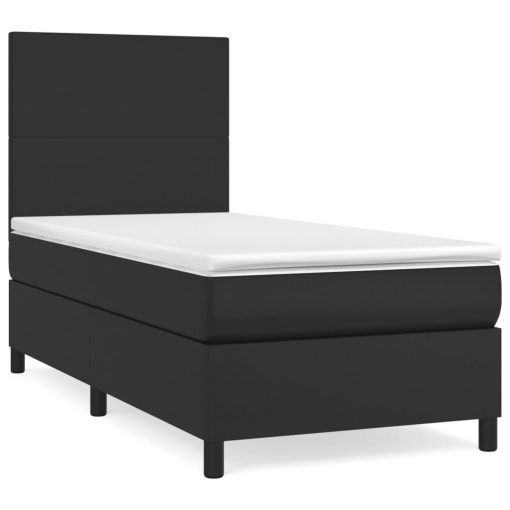 Giroletto A Molle Con Materasso Nero 80x200 Cm In Similpelle - Image 2