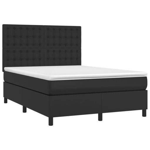 Giroletto A Molle Con Materasso Nero 140x190 Cm In Similpelle - Image 3