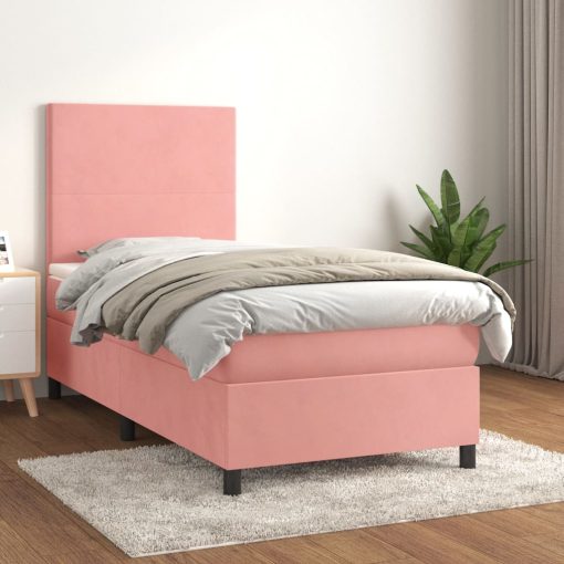 Giroletto A Molle Con Materasso Rosa 100x200 Cm In Velluto