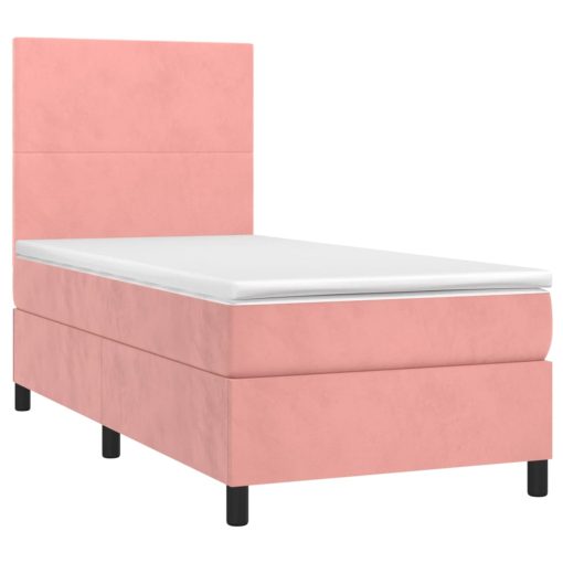 Giroletto A Molle Con Materasso Rosa 100x200 Cm In Velluto - Image 3