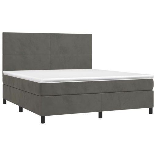 Giroletto A Molle Con Materasso Grigio Scuro 180x200 Cm Velluto - Image 3