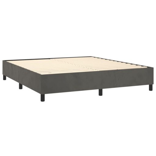 Giroletto A Molle Con Materasso Grigio Scuro 180x200 Cm Velluto - Image 4