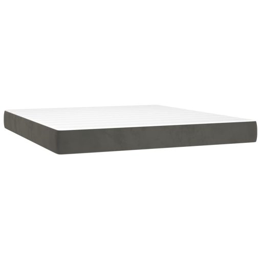 Giroletto A Molle Con Materasso Grigio Scuro 180x200 Cm Velluto - Image 5