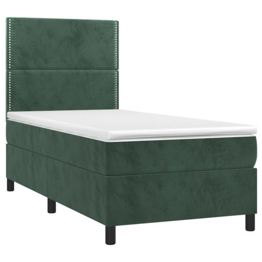 Giroletto A Molle Con Materasso Verde Scuro 90x200 Cm Velluto - Image 3