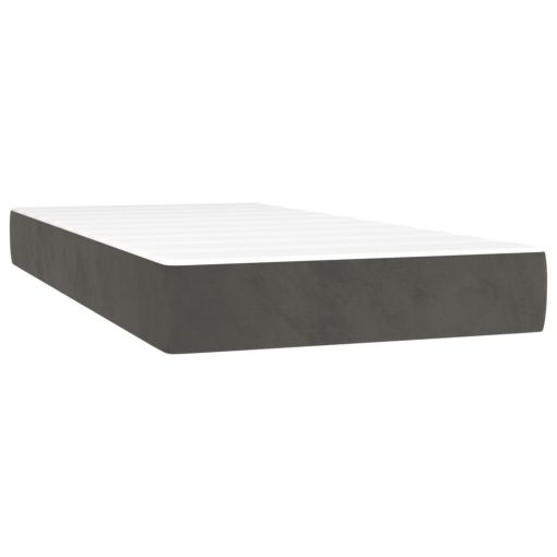 Giroletto A Molle Con Materasso Grigio Scuro 90x200 Cm Velluto - Image 5