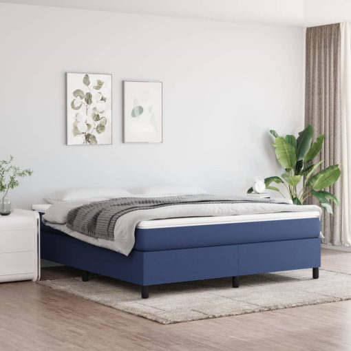 Giroletto A Molle Con Materasso Blu 160x200 Cm In Tessuto