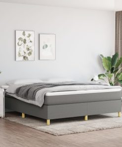 Giroletto A Molle Con Materasso Grigio Scuro 160x200 Cm Tessuto