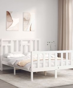 Letto Senza Materasso Bianco 140x190 Cm Legno Massello Di Pino