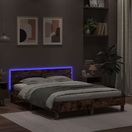 Giroletto Con Testiera E Led Rovere Marrone 150x200 cm - Image 4