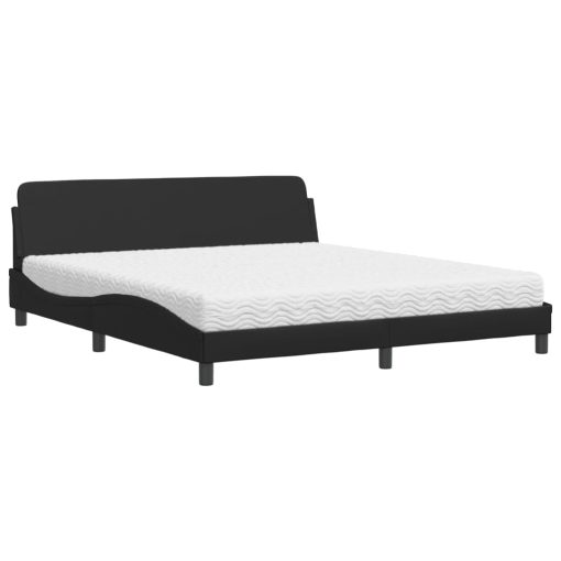 Letto Con Materasso Nero 180x200 Cm In Similpelle - Image 2