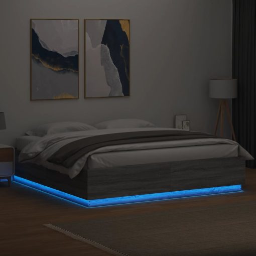 Giroletto Luci Led Grigio Sonoma 180x200 Cm Legno Multistrato - Image 4