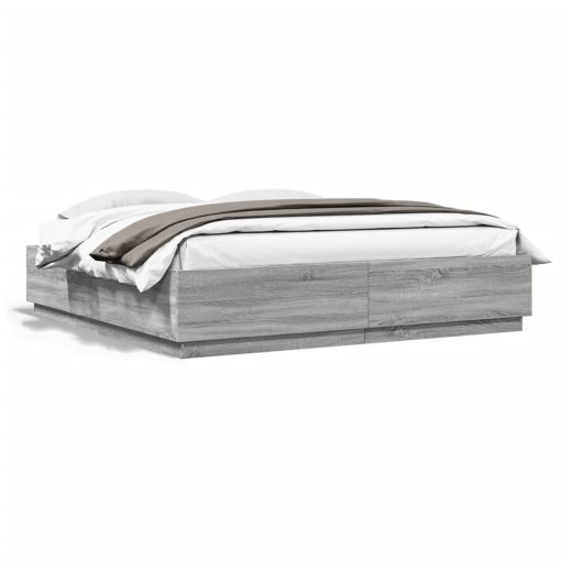 Giroletto Luci Led Grigio Sonoma 180x200 Cm Legno Multistrato - Image 5