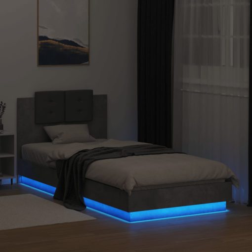 Giroletto Con Testiera E Led Grigio Cemento 100x200 cm - Image 4
