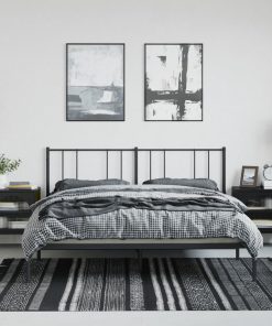 Comodini 2 Pz Neri 50x35x60 Cm In Vetro E Acciaio