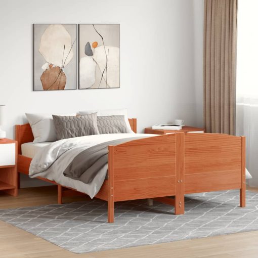 Giroletto Senza Materasso Marrone Cera 150x200 Cm Legno Di Pino