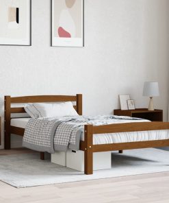 Giroletto Senza Materaso Ambrato In Legno Di Pino 100x200cm