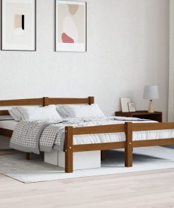 Giroletto Senza Materaso Ambrato In Legno Di Pino 120x200 cm