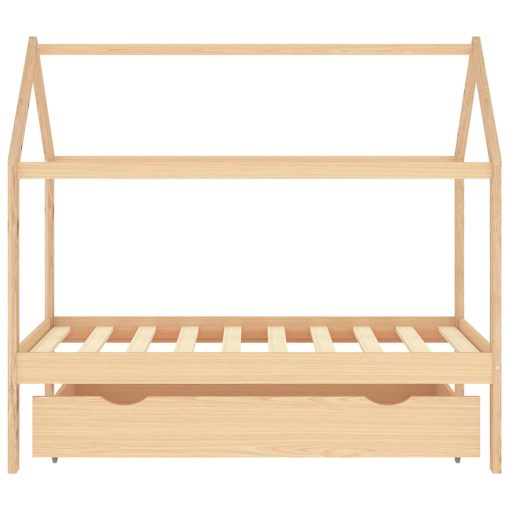 Giroletto Per Bambini Con Cassetto Legno Massello Pino 80x160cm - Image 3