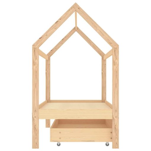 Giroletto Per Bambini Con Cassetto Legno Massello Pino 80x160cm - Image 4