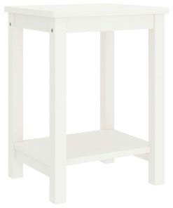 Comodino Bianco 35x30x47 Cm In Legno Massello Di Pino