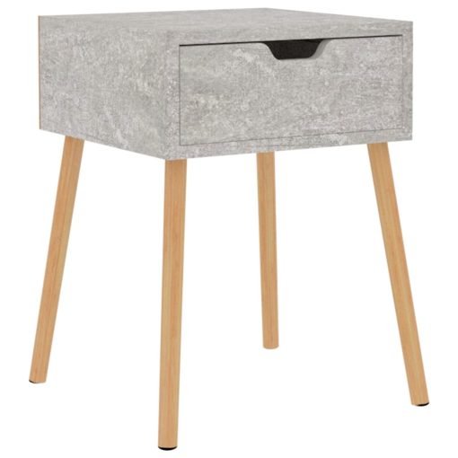 Comodino Grigio Cemento 40x40x56 Cm In Legno Multistrato - Image 2