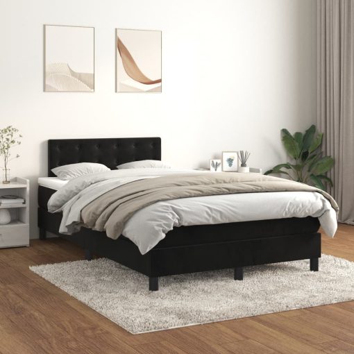 Giroletto A Molle Con Materasso Nero 120x190 Cm In Velluto - Image 3