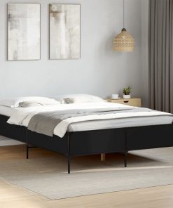 Giroletto Nero 140x200 Cm In Legno Multistrato E Metallo