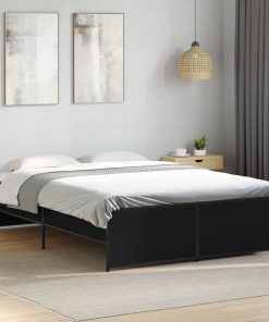 Giroletto Nero 120x200 Cm In Legno Multistrato E Metallo