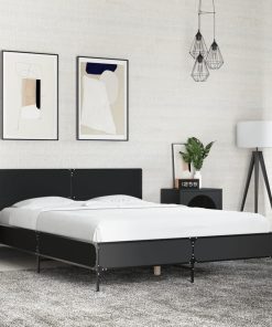 Giroletto Nero 120x200 Cm In Legno Multistrato E Metallo