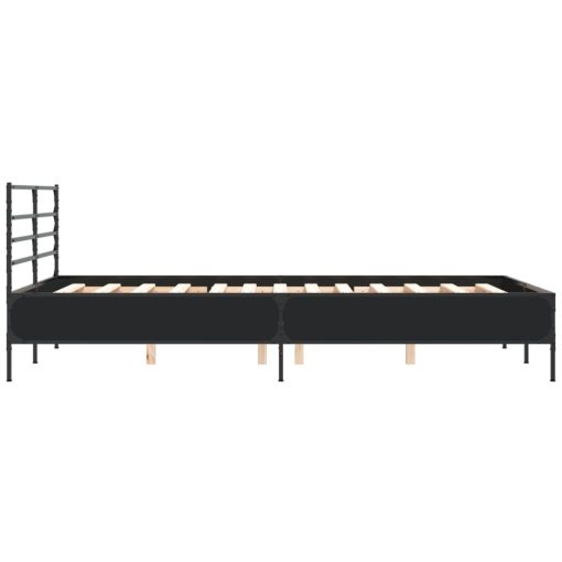 Giroletto Nero 140x200 Cm In Legno Multistrato E Metallo - Image 5