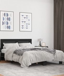Giroletto Nero 140x200 Cm In Legno Multistrato E Metallo