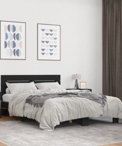 Giroletto Nero 120x200 Cm In Legno Multistrato E Metallo