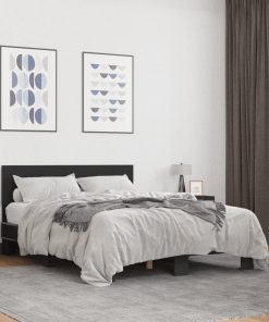 Giroletto Nero 140x200 Cm In Legno Multistrato E Metallo