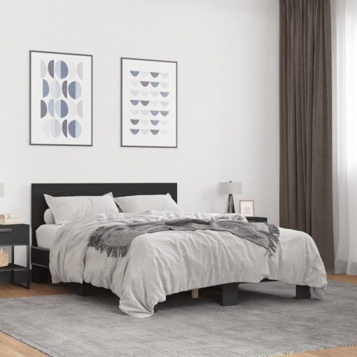 Giroletto Nero 140x200 Cm In Legno Multistrato E Metallo