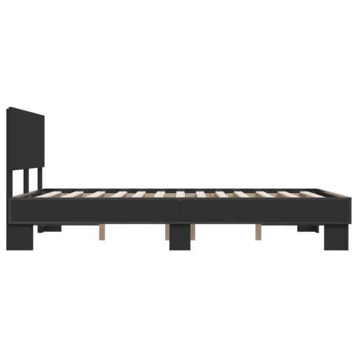 Giroletto Nero 140x200 Cm In Legno Multistrato E Metallo - Image 5