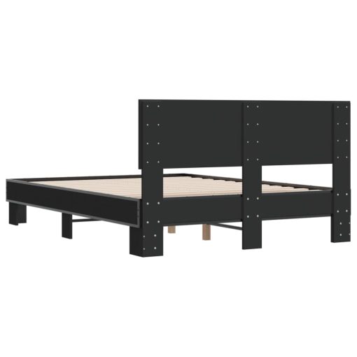 Giroletto Nero 140x200 Cm In Legno Multistrato E Metallo - Image 6