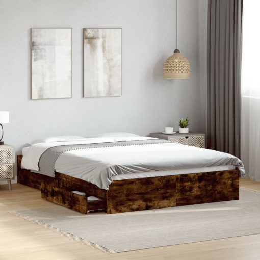 Giroletto Con Cassetti Rovere Fumo 140x200 Cm Legno Multistrato