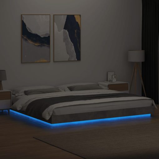 Giroletto Luci Led Grigio Cemento 180x200 Cm Legno Multistrato - Image 4