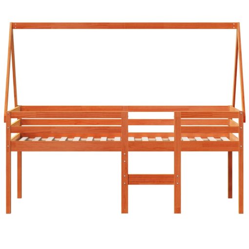 Letto A Soppalco Con Tetto Cera 80x200 Cm In Legno Di Pino - Image 4