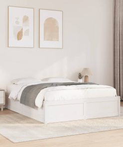 Letto Senza Materasso Bianco 140x190 Cm Legno Massello Di Pino