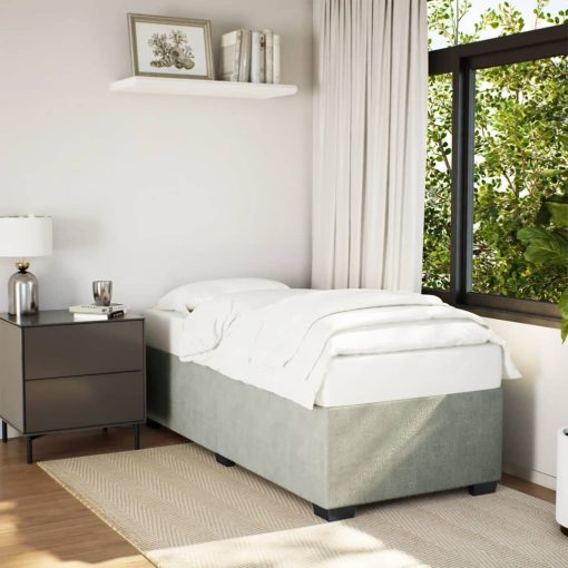 Giroletto Senza Materasso Grigio Chiaro 90x190 Cm Velluto