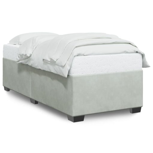 Giroletto Senza Materasso Grigio Chiaro 90x190 Cm Velluto - Image 2