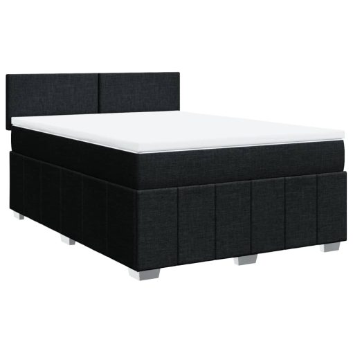 Giroletto A Molle Con Materasso Nero 140x190 Cm In Tessuto - Image 2