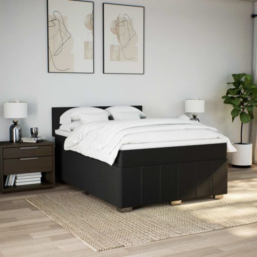 Giroletto A Molle Con Materasso Nero 140x190 Cm In Tessuto - Image 3