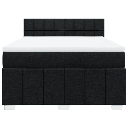 Giroletto A Molle Con Materasso Nero 140x190 Cm In Tessuto - Image 4