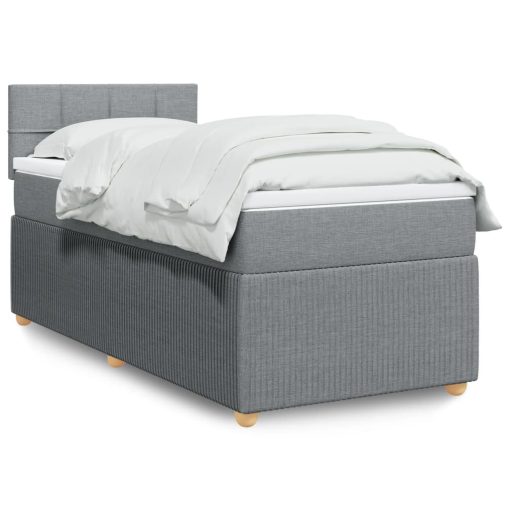 Giroletto A Molle Con Materasso Grigio Chiaro 90x190 Cm Tessuto