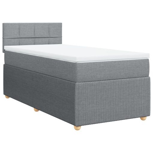Giroletto A Molle Con Materasso Grigio Chiaro 90x190 Cm Tessuto - Image 2