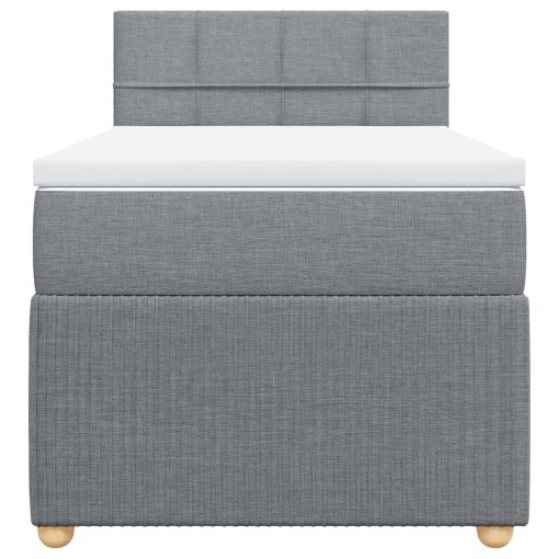 Giroletto A Molle Con Materasso Grigio Chiaro 90x190 Cm Tessuto - Image 4