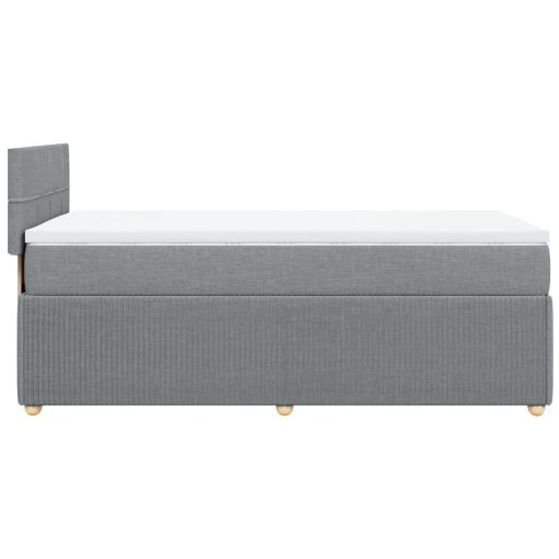 Giroletto A Molle Con Materasso Grigio Chiaro 90x190 Cm Tessuto - Image 5